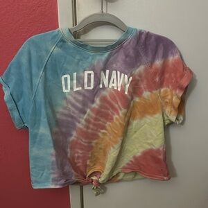 Old navy tie dye  with tie at bottom